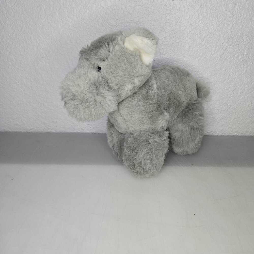 Vintage 1993 Sugar Loaf Gray Hippo Plush Stuffed Animal 10" Toy Soft Cute Gift